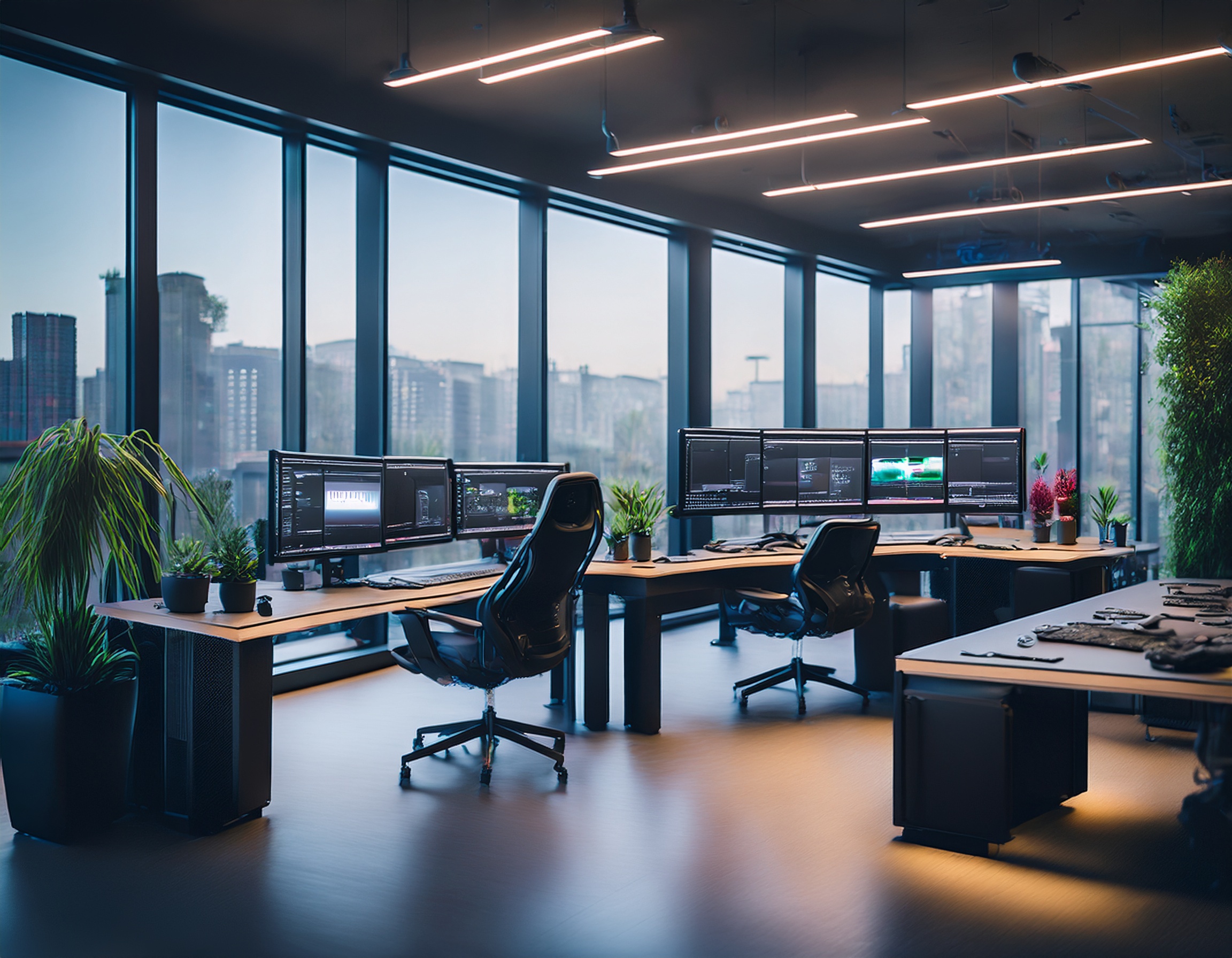 Steuerberatungsteam bei der Arbeit in einem modernen Büro in Frankfurt am Main